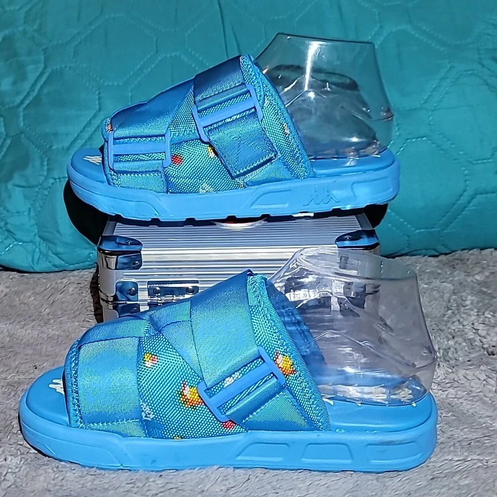 Kappa 222 Banda Degana Slide‎ Sandals - Blue Hawaiian/Off-White Mens Size 7